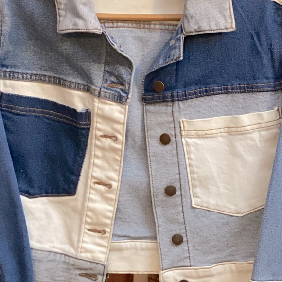 Multicolored patchwork Jean jacket size small - Picture 2 of 3